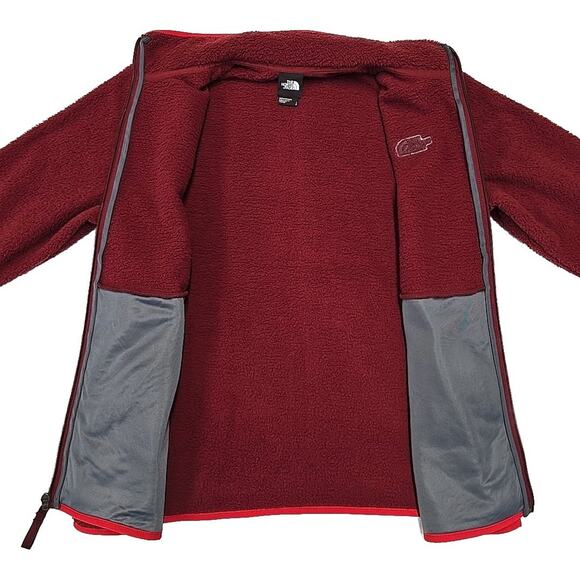 The North Face Mens Dunraven Sherpa Full-Zip Jacket Sz L Red Fleece Outdoor - Picture 4 of 9